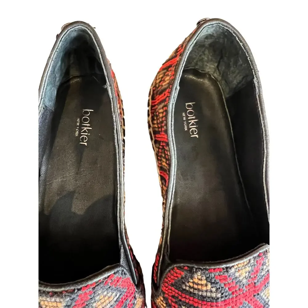 Botkier Sara Kilim Aztec print Platform Espadrille Shoes Red 8.5